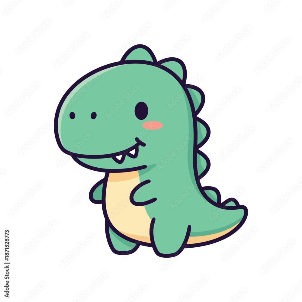 Fototapeta premium Adorable Cartoon Dinosaur Illustration
