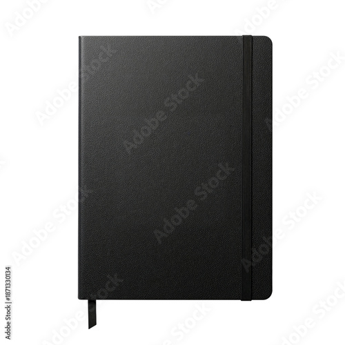 Black Notebook Lying Flat on a Surface With a Simple Design in a Well-Lit Room
