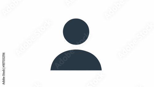 Simple Silhouette Icon of a Person Representing User or Profile.
