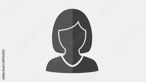 Simple Silhouette Icon of a Woman.