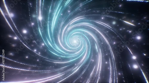 Vibrant Spiral Galaxy Animation with Neon Lights.