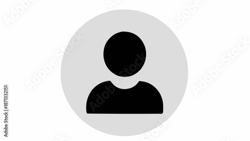 Simple Silhouette of a Person in a Circle Icon.
