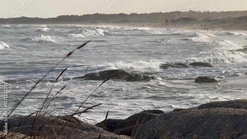 Golden Hour Beach Scene Atlantic Ocean South America