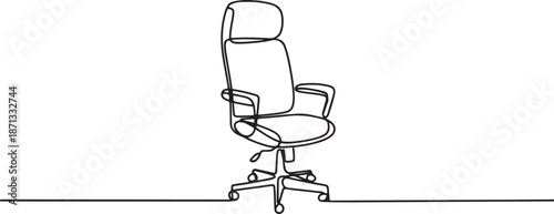 Continuous one line drawing of executive office chair.one line vector illustration with out background