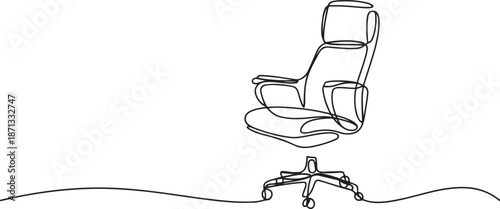 Continuous one line drawing of executive office chair.one line vector illustration with out background