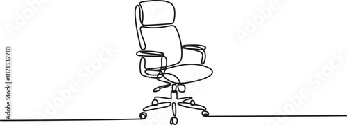 Continuous one line drawing of executive office chair.one line vector illustration with out background