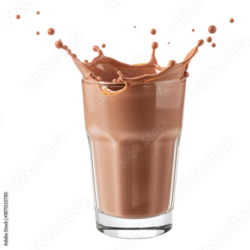 Chocolate Drink Splash in Glass on White Background Captures Attention