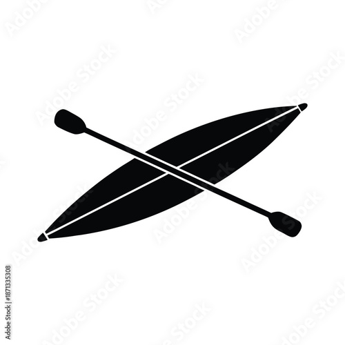Kayak Silhouette Icon Vector Illustration