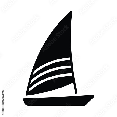 Windsurf Sail Silhouette Icon Vector Illustration
