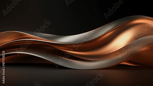 Abstract Wavy Lines with Copper Color.