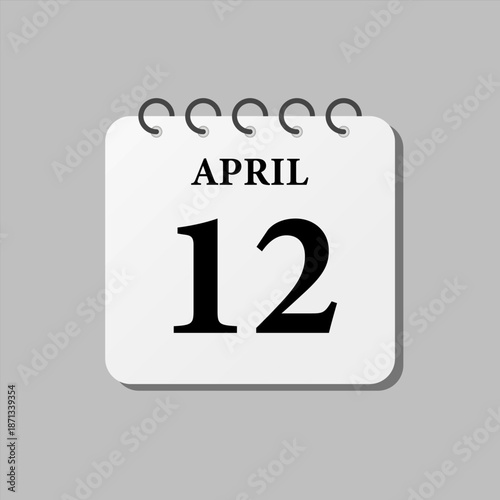 Icon page calendar day - 12 April