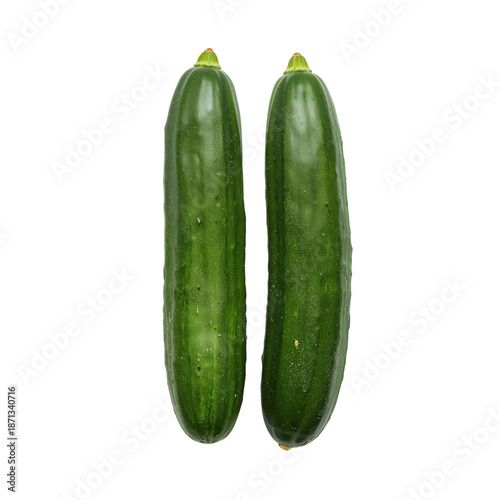 Fresh Cucumbers Arranged Side by Side on a Plain Background for Food Display
