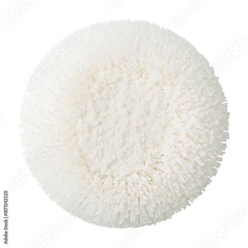White Round Cleaning Pad on a Flat Surface for Scrubbing Tasks in Various Spa...