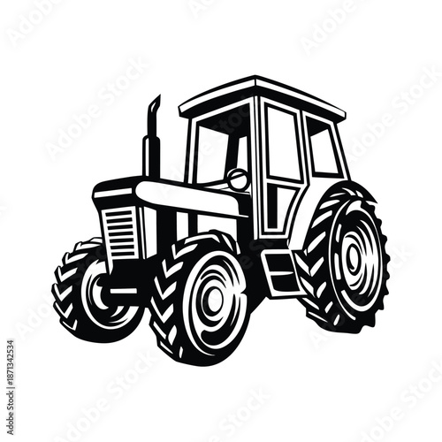 Farm Machinery Illustration of a Tractor for Agricultural Industry Concepts