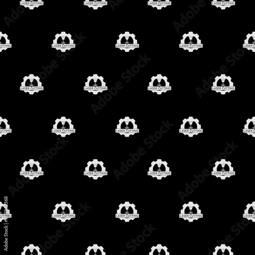 Laser cutting seamless pattern isolated on black background