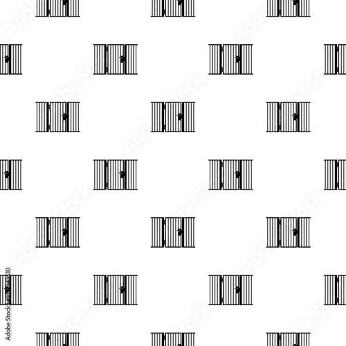 Metal fence seamless pattern isolated on white background