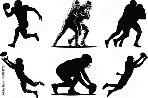 Dynamic Football Players Vector Illustration Transparent Background