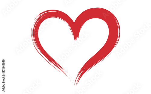 Red Heart Symbol A Brushstroke Illustration of Love and Affection