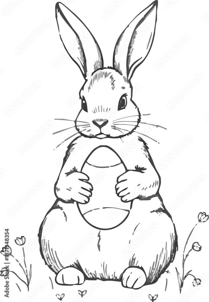 Fototapeta premium Easter, eggs, rabbit, holiday, design
