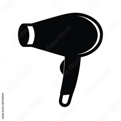 Hair Dryer Silhouette Icon Vector Illustration