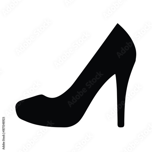 High Heels Silhouette Icon Vector Illustration