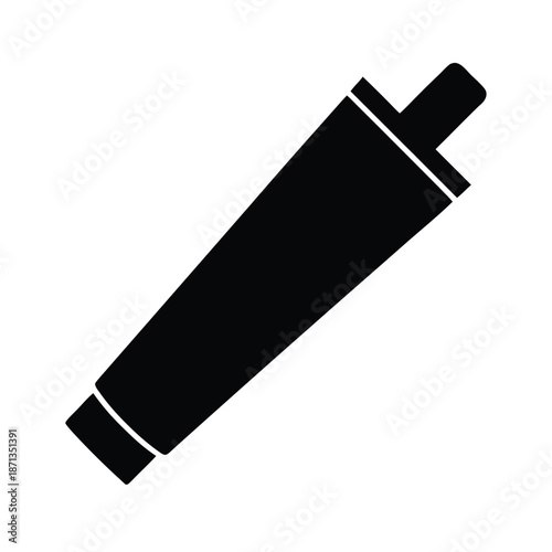 Toothpaste Silhouette Icon Vector Illustration