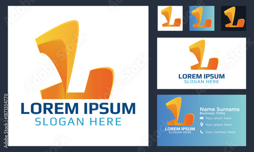 Koleksi desain logo huruf L abstrak, ikon grafis vektor untuk bisnis dan teknologi, grafik simbol berwarna Lihat lebih sedikit 2025-2060.