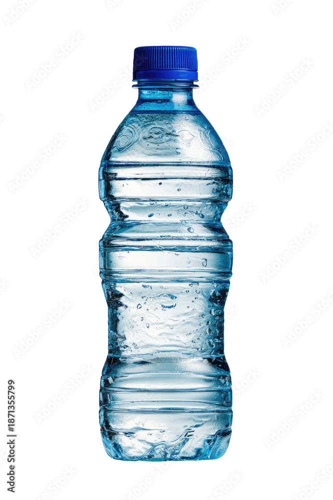 Fototapeta premium A?transparent?plastic?water?bottle?with?a?blue?cap