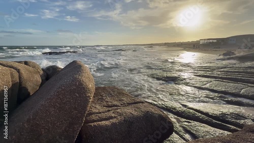 Wild Ocean Beach with Dunes and Rocks Rocha Uruguay