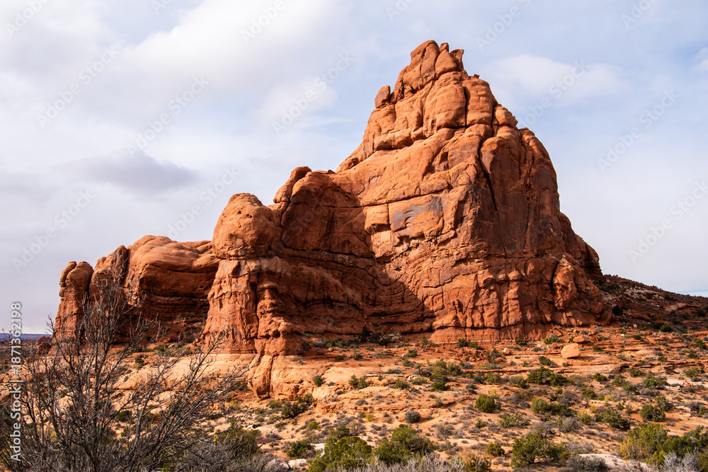 Fototapeta premium Utah, Arizona, Arches Park, Landscapes, Poster, Calendar, Double Arches, Delicate Arches, Balance Rock