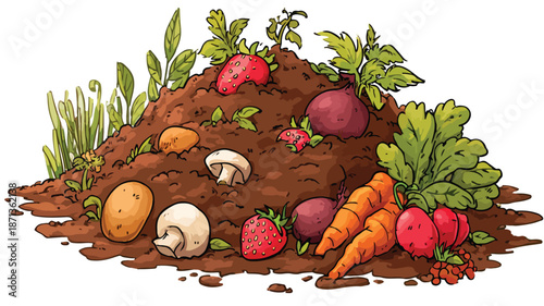 Compost Clipart Vector Art and Illustration with Outline Design