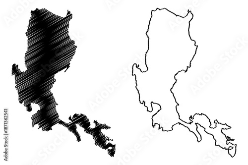 Luzon island (Southeast Asia, Republic of the Philippines) map vector illustration, scribble sketch Luzon map