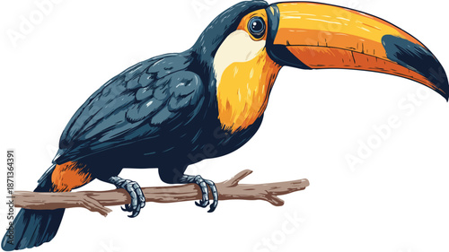 Adorable Toucan Bird Cartoon Vector Illustration for Design Projects