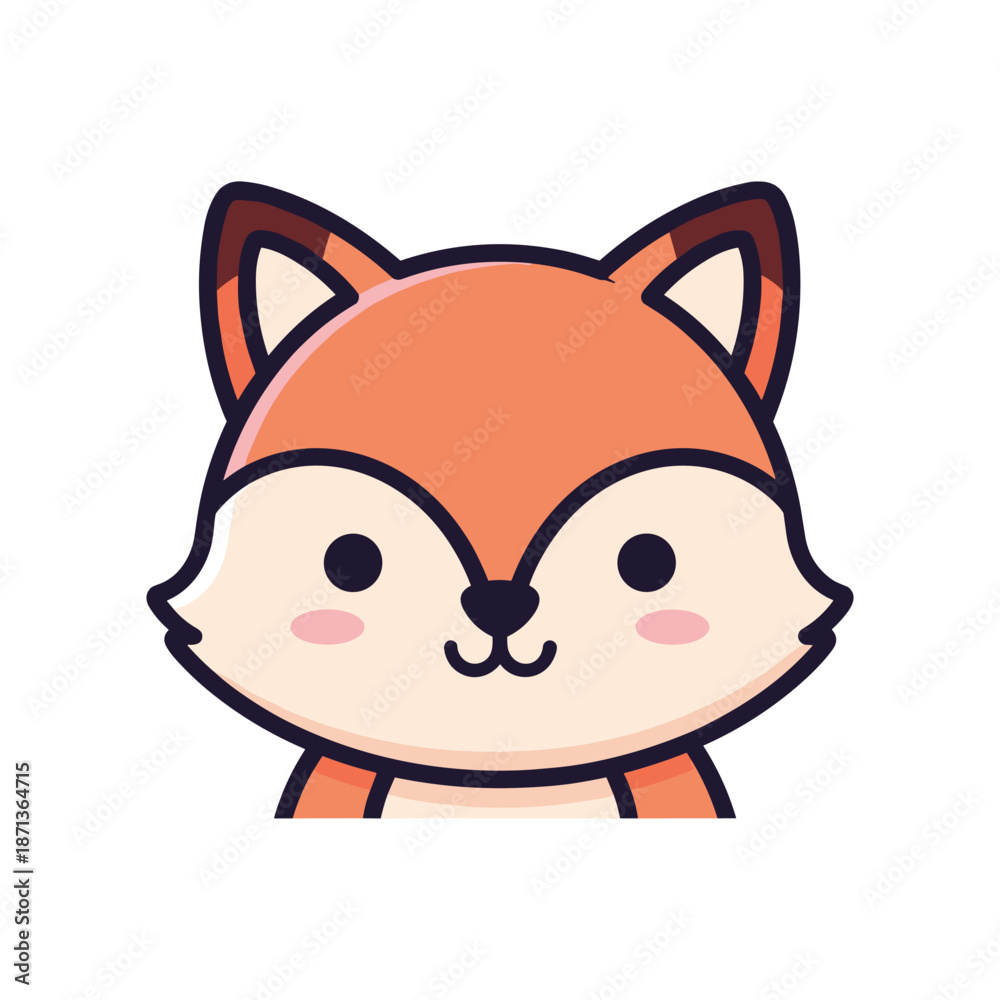 Fototapeta premium Adorable Cartoon Fox Illustration