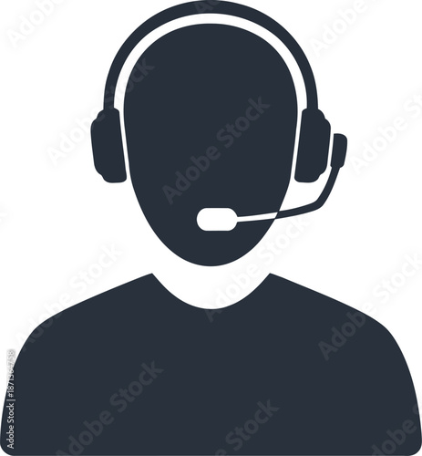 Support service operator icon flat isolated on white background symbol of customer assistance for web