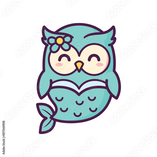 Cute Cartoon Owl Vector Illustration