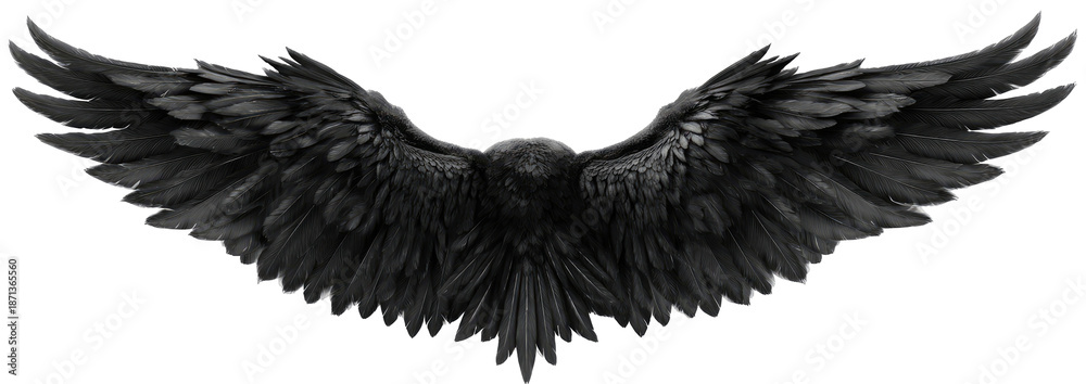 Obraz premium Dark bird of prey with outstretched wings