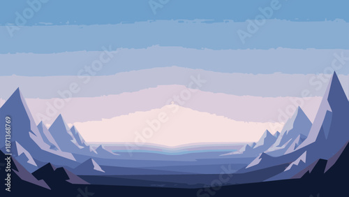 Minimal Cinematic Vector Landscape for SaaS & Fintech – Modern Gradient Hero Background