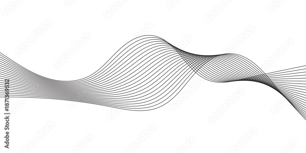 Fototapeta premium Abstract grey, white smooth element swoosh speed wave modern stream transparent background. Abstract wave line for banner, template, wallpaper background with wave design. 