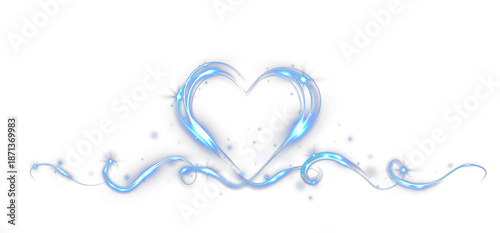 Wallpaper Mural Blue glowing light heart with elegant vortex swirl line and floating particles isolated on black background. Torontodigital.ca