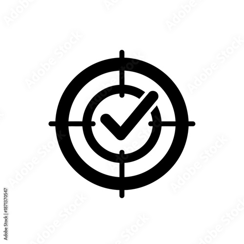 A black target icon with a checkmark in the center is shown