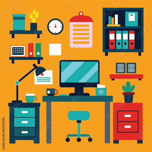 Office Workspace with Computer and Desk