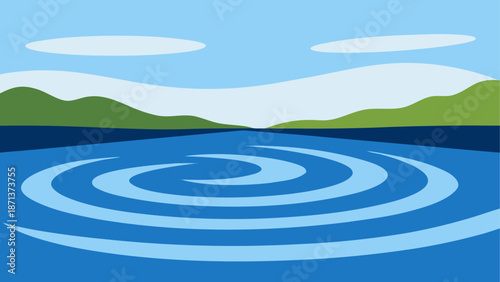 Serene lake with ripples