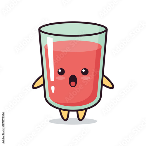 Cartoon Glass of Juice Character Illustration