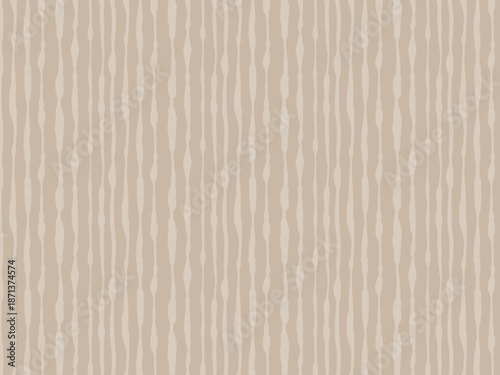 Seamless Neutral Beige Wavy Vertical Stripe Pattern Background