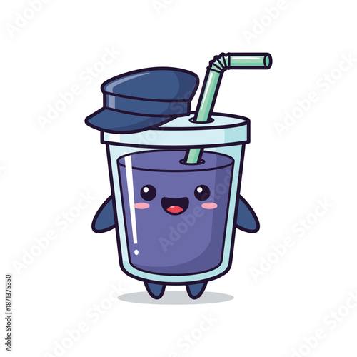 Cute Cartoon Milkshake Character Illustration