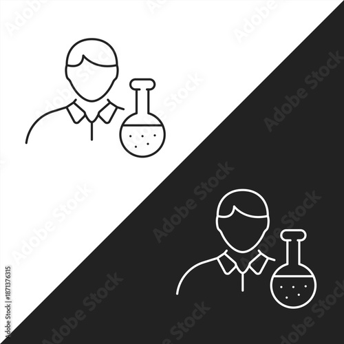 Cellular Mitosis and Binary Fission Icon Representing Biological Cell Division, Microbiology Research, Genetic Replication Process, and Scientific Laboratory Analysis of Microscopic Organisms