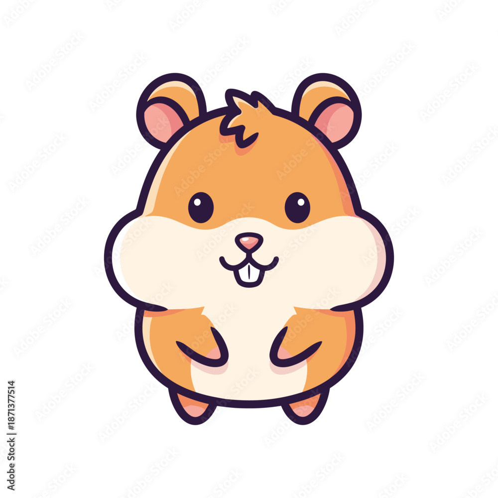 Fototapeta premium Adorable Cartoon Hamster Illustration