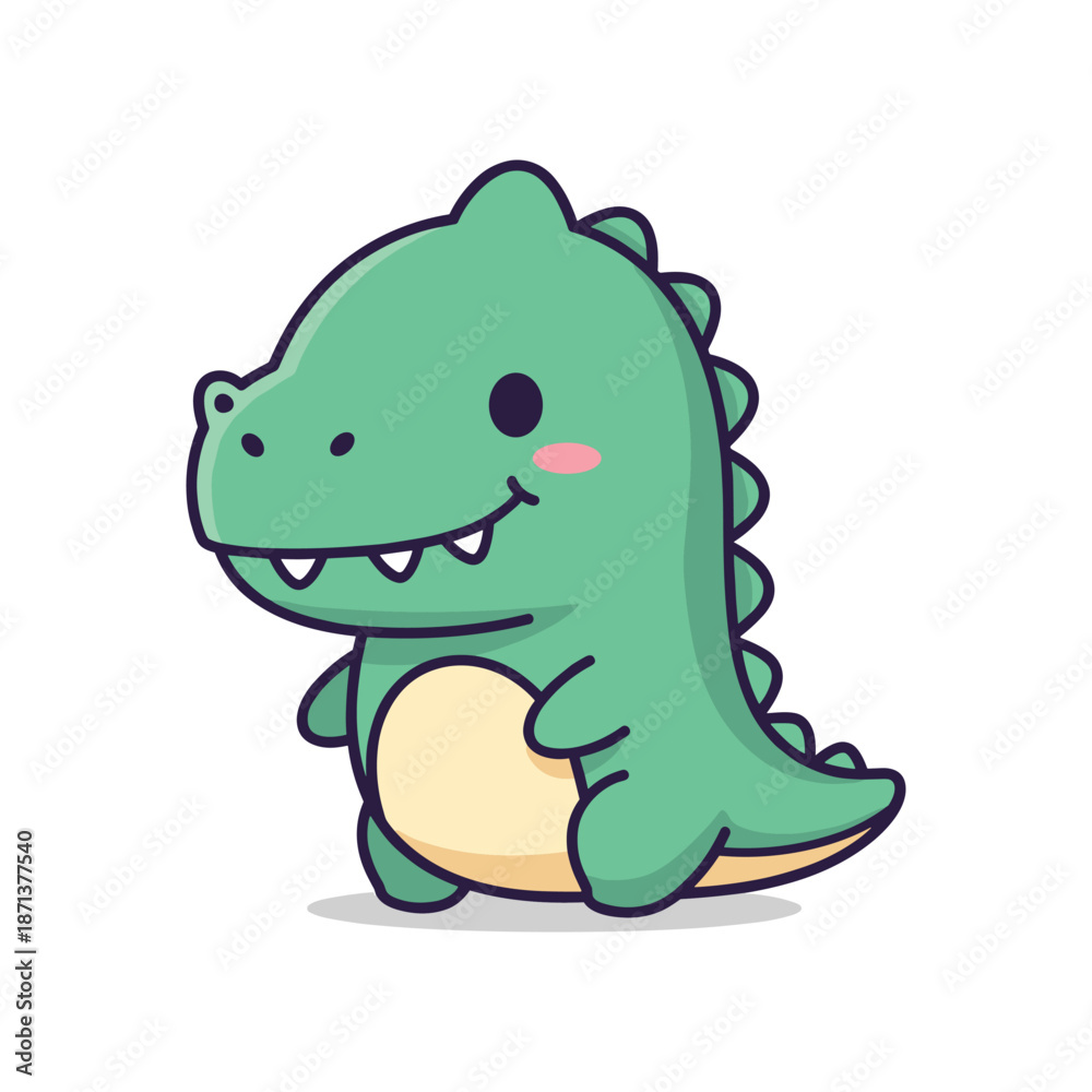 Fototapeta premium Adorable Cartoon Dinosaur Illustration