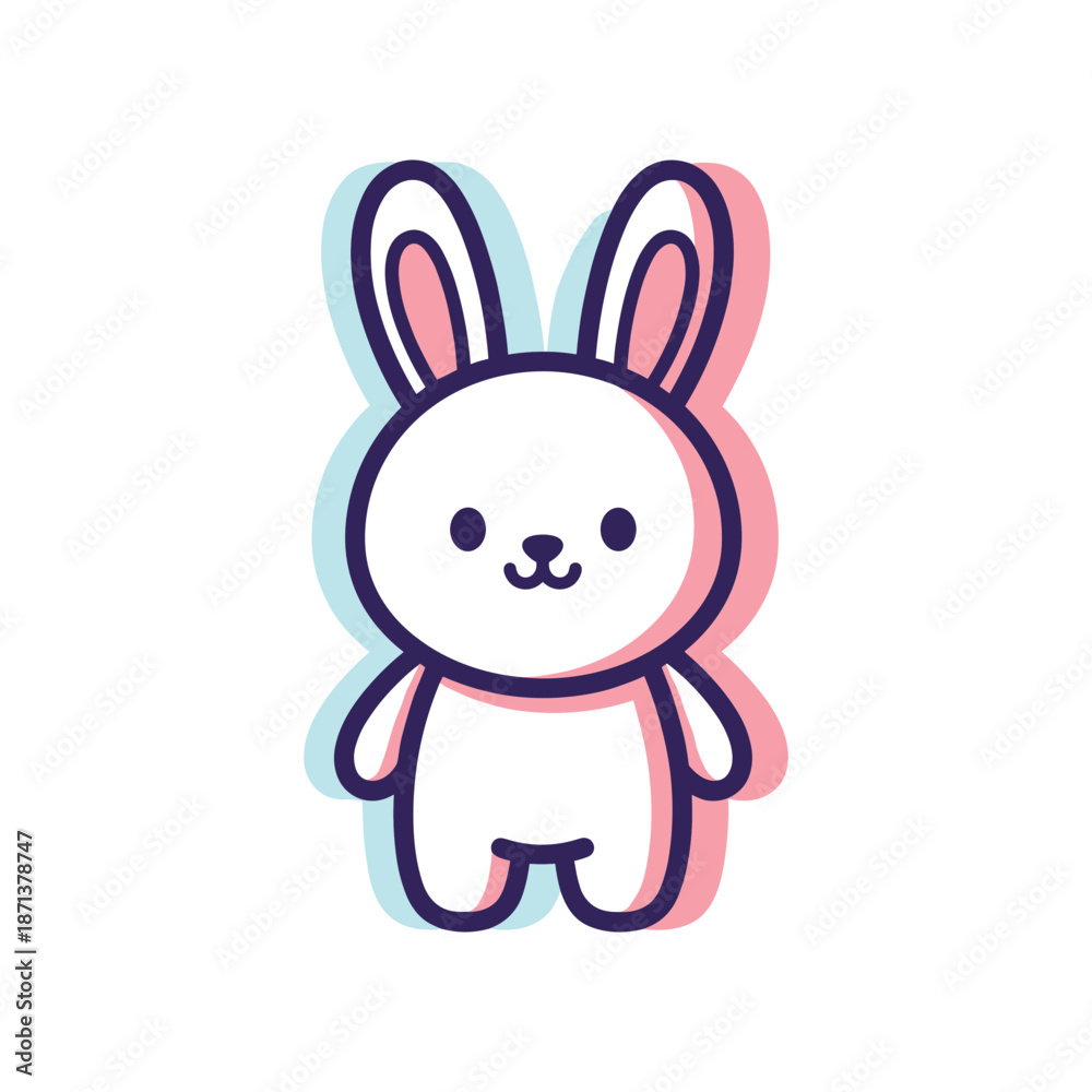 Fototapeta premium Adorable Cartoon Bunny Vector Illustration